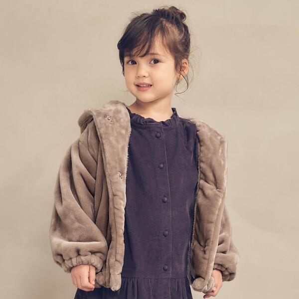 メゾピアノジュニア ふわふわフリースパーカ付き 3wayフリルマウンテン