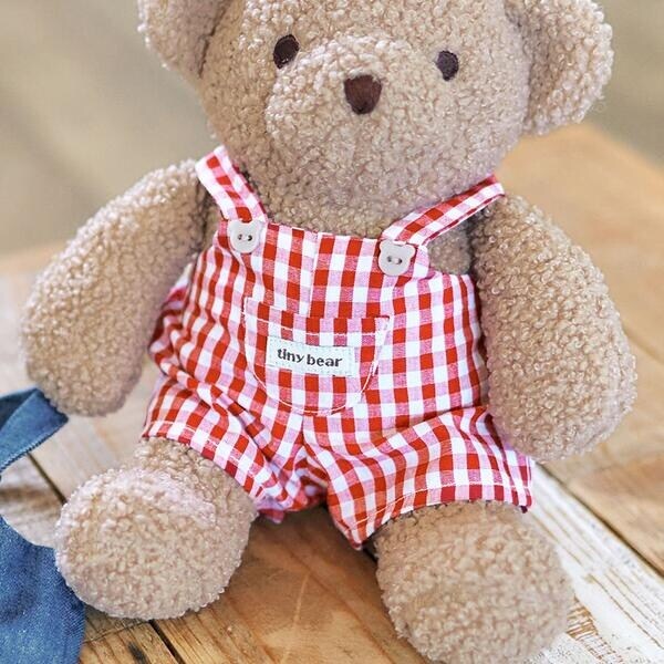 テディベア 約45cm ハンドメイド製 Tiny Bear　ぬいぐるみ tiny bear ぬいぐるみ着せ替えウェア(サロペット) | エフオー