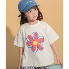 ビックフラワー刺繍Tシャツ_ジュニア対応