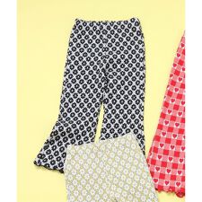 【リンク】総柄ジャガードフレアパンツ  10分丈
