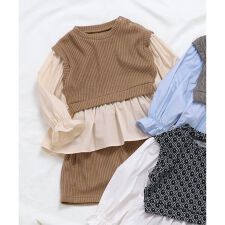 アプレ レ クール(apres les cours)のニットソーセットアップ