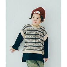 カットジャガードベストくっつきトップス リンク セットアップ対応