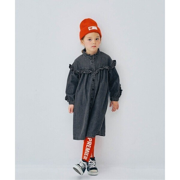 ギンガムチェックワンピース＆メロウトップスセット_ジュニア対応