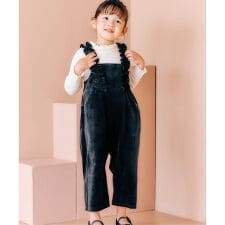 アプレ レ クール(apres les cours)のベロアフリルサロペット  9分丈