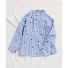 【リンク】ハート刺繍ストライプシャツ