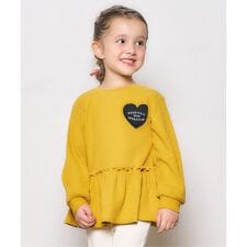 アプレ レ クール(apres les cours)のワッフルペプラムハートモチーフTシャツ