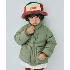 ピードットプルミエ(p.premier)のほわほわ中綿のスタンドカラーパファージャケット マシンウォッシャブル