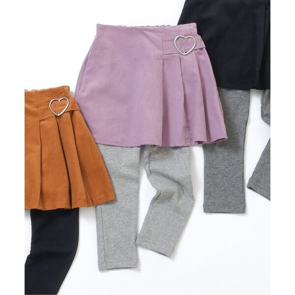 スカート neco バックレースアップツイードフリンジカットフレアスカート