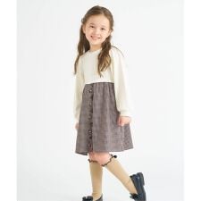 アプレ レ クール(apres les cours)のハートボタンスカラップドッキングワンピース