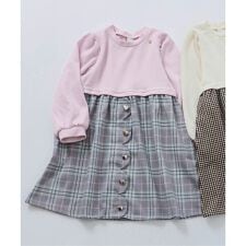 アプレ レ クール(apres les cours)のハートボタンスカラップドッキングワンピース