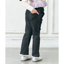 裏起毛ハート・お花ポケットフレアきゅんパンツ  10分丈