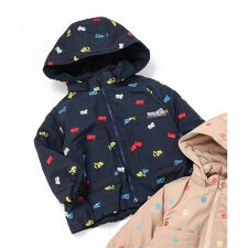 ブリーズ(BREEZE)の2色2柄 総刺繍フード付き中綿ジャケット