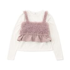 【セットアップ対応】スエードフリルキャミ＆ロンTセット