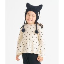 肩リボンペプラムトレーナー