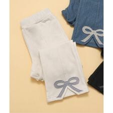 アプレ レ クール(apres les cours)のWEB限定 裏起毛リボンスリットカットソーパンツ  10分丈