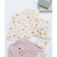 アプレ レ クール(apres les cours)のハート＆ケーキモチーフキルトパジャマ