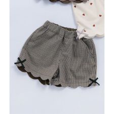 アプレ レ クール(apres les cours)の【リンク】サイドリボンスカラップショートパンツ  ショート丈