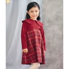 アプレ レ クール(apres les cours)の【リンク】ケープカラーチェックワンピース