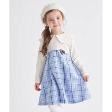 アプレ レ クール(apres les cours)の【リンク】ケープカラーチェックワンピース