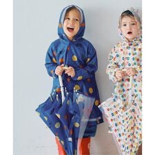 雨の日がたのしい総柄レインコート