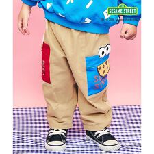 セサミストリート 総柄・モチーフポケットパンツ  10分丈