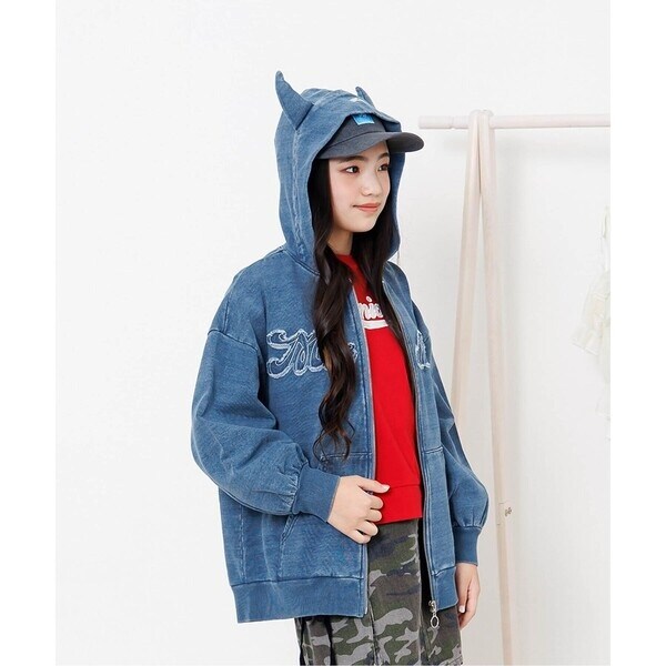 ラメ裏毛 フェイクファーフードZIPパーカ | メゾピアノ(mezzo piano