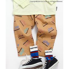 防汚加工 くら寿司コラボ 総柄SUSHIパンツ  10分丈