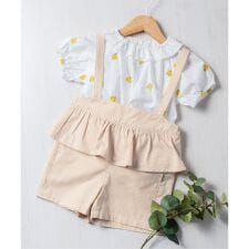 ウエストフリルショートサロペット  5分丈