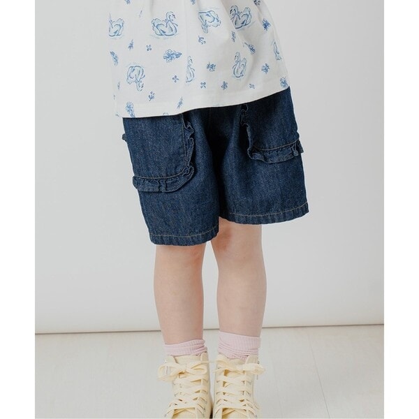 フリルポケットショートパンツ  4分丈