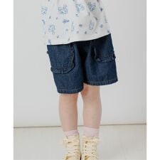 フリルポケットショートパンツ  4分丈