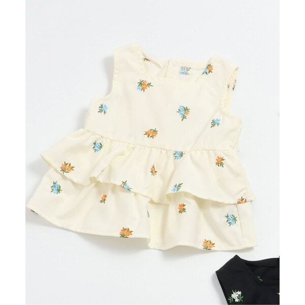 フラワー刺繍ティアードベスト