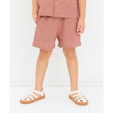 【リンク】ギンガムチェックタックパンツ  5分丈