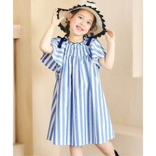 【リンク】肩リボンフレアヒロインワンピース