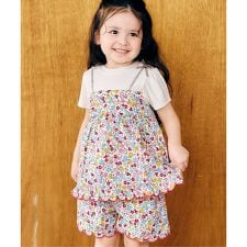 フラワーフリルドッキングトップス