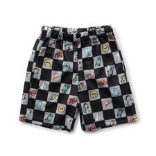 サラッと履ける総柄メッシュハーフパンツ  5分丈