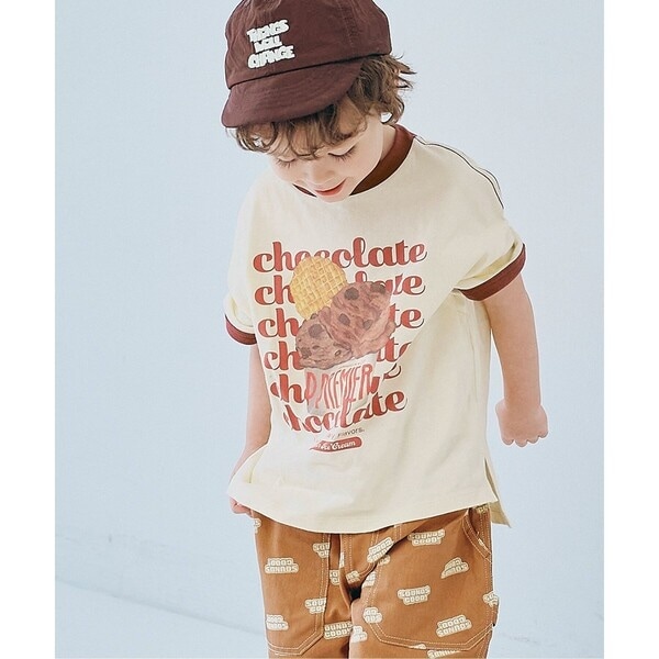 いろんなアイスちょーだいグラフィックリンガーTシャツ 全8色 | ピー