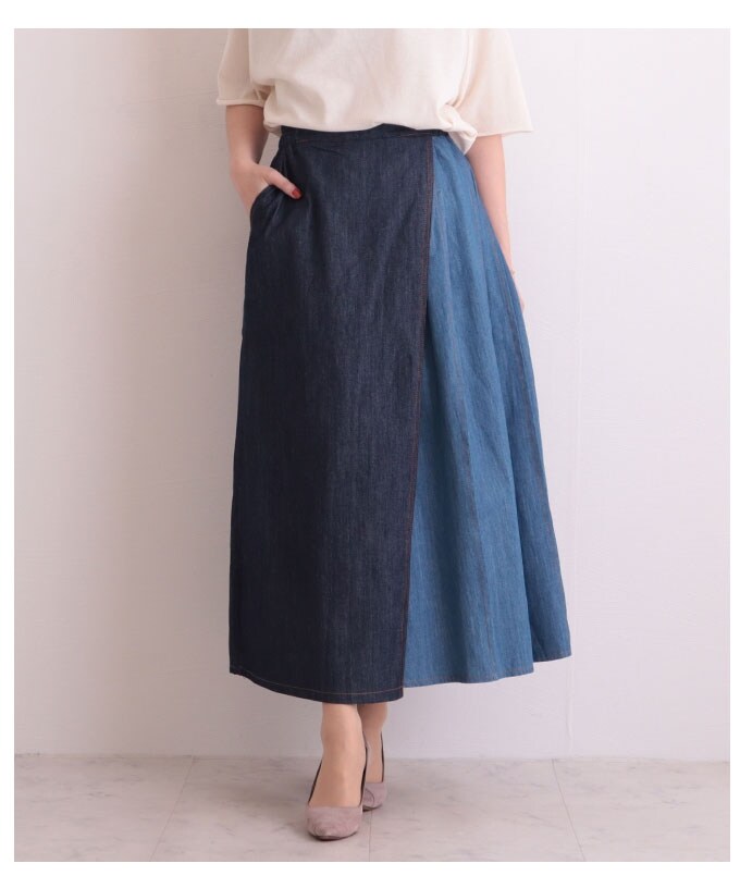 流行 レディースパンツ デニムパンツ ブルー ロング丈 ワイドパンツ スカート Oceanrepublicbrewing Com