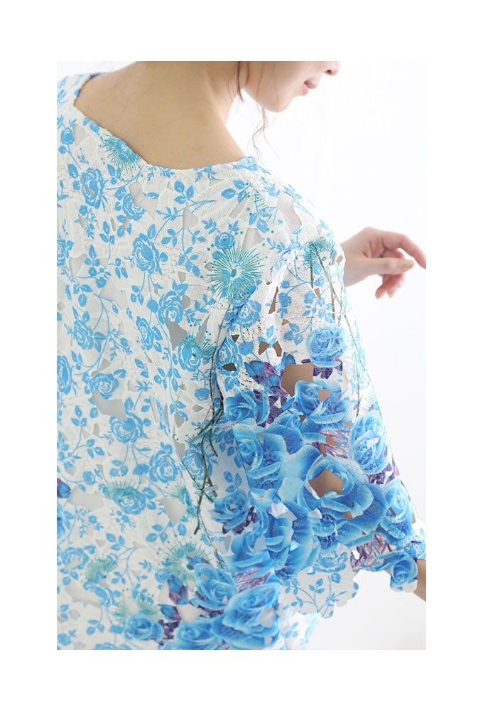 z278【オースチンリード】花柄半袖チュニック 上品 134263319_4.jpg