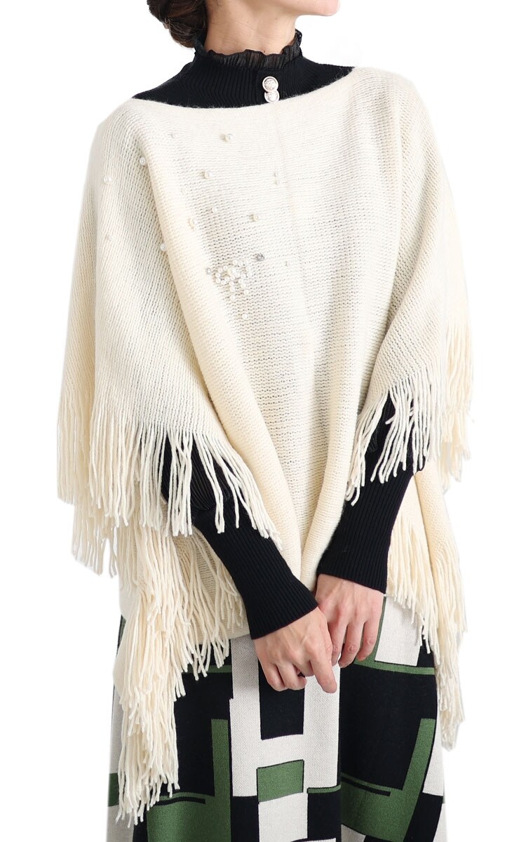 現行 完売品 スローブイエナ スタンドカラーダブルフェイスポンチョ フリーサイズ WEB限定/追加》スタンドカラーダブルフェイスポンチョ（ポンチョ