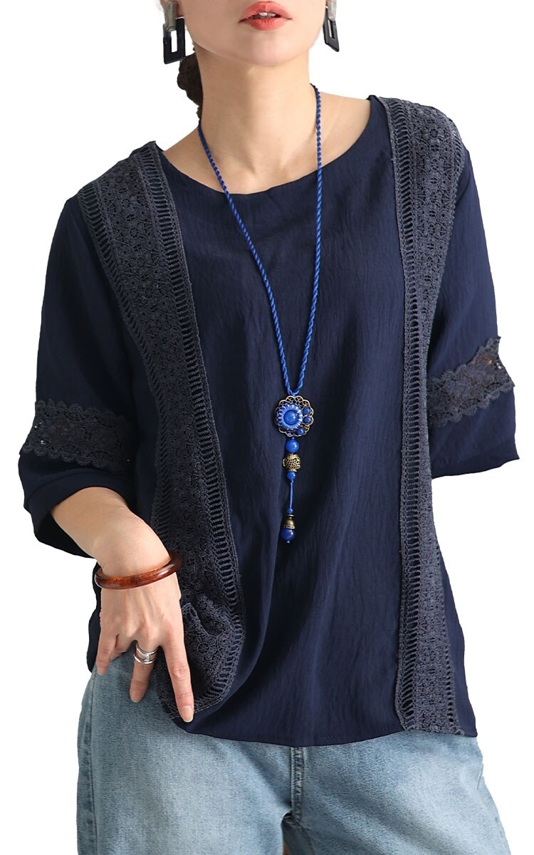 レディース トップス Tシャツ カットソー 花柄 レース かぎ編み ライン シボ 半袖 レッド ネイビー 大人可愛い 大人 可愛い 30代 40代 50代 60代 サワアラモード 楽天市場】かぎ編み（長さ（袖）長袖）（トップス｜レディース