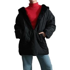 【アウター】 ジャケット フード キルティング ファー 中綿 ジップアップ ブラック 黒 秋 冬