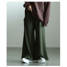 サワアラモード(sawa a la mode)の【パンツ】 ボトムス ズボン 黒 ブラック カーキ 紫 パープル ロング丈 裏起毛 ワイド S F