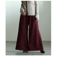 サワアラモード(sawa a la mode)の【パンツ】 ボトムス ズボン 黒 ブラック カーキ 紫 パープル ロング丈 裏起毛 ワイド S F
