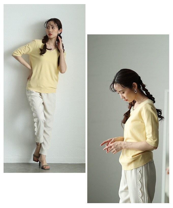 新品❤️アルチビオ❤️イエロー ロゴ入り クルーネックセーター