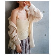 【アンサンブル】 トップス ブラウス シャツ キャミ ニット セット 2点 ピンク イエロー 夏服 | サワアラモード(sawa a la mode)