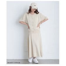 サワアラモード(sawa a la mode)の【セットアップ】 トップス カーディガン ワンピース 黒 ブラック ベージュ 2点 セット ニット