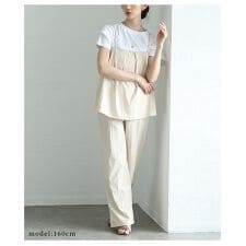 【セットアップ】 トップス キャミソール ボトムス パンツ ズボン 紺 ネイビー オフホワイト 夏服