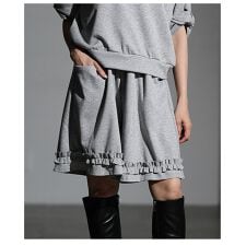 【パンツ】 ボトムス ショートパンツ ハーフパンツ リボン グレー スウェット 綿 コットン 夏服