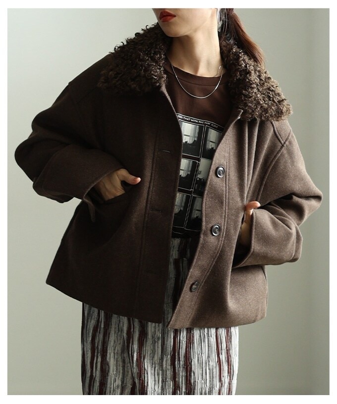 ぬくぬくで暖かい。フードファーショートダウン/MM448606 | ミッシュ