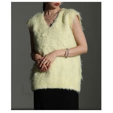 【トップス】 ニット ベスト レディース ノースリーブ ミドル丈 秋 冬 カジュアル フェミニン